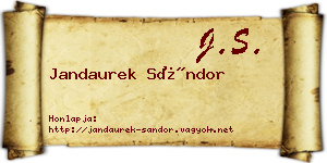 Jandaurek Sándor névjegykártya